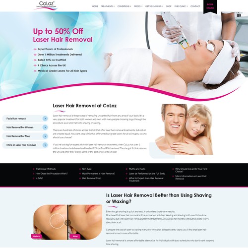 Website design for laser and aesthetics clinic