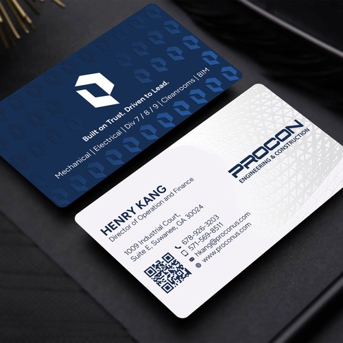 Modern Premium Business Card Design for Industrial Construction Company