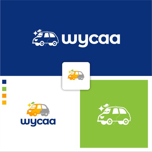 Car wash apps design logo