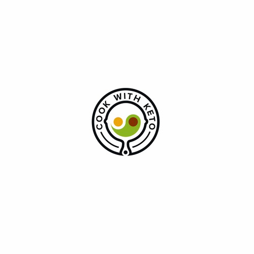 pan with egg and avocado yin yang logo design