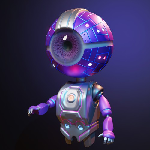 3d eye AI bot character model