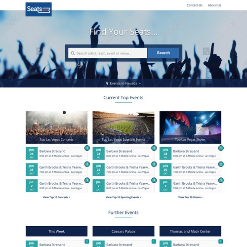Landing Page for Online Ticket Service
