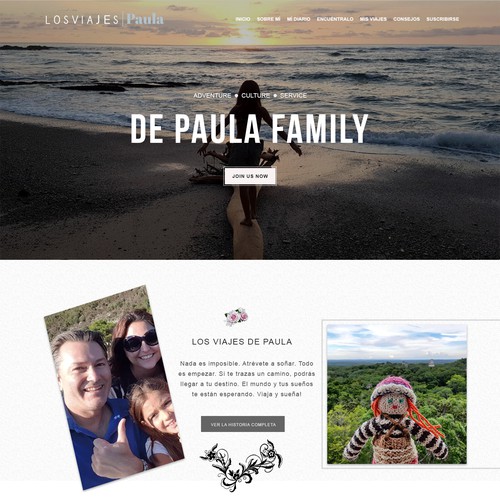 Home Page Design for Travel Blog Site