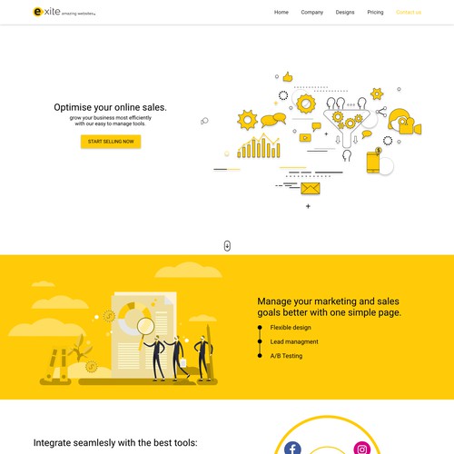 Exite Landing Page Design