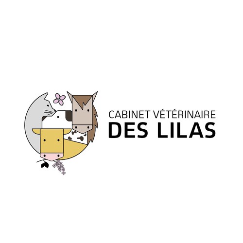 Logo attractif et original pour des vétérinaires d'animaux de compagnie et d'élevage.