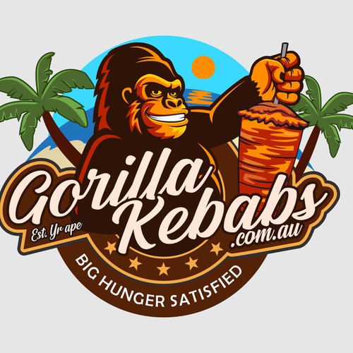 Gorila mascot logo for kebab