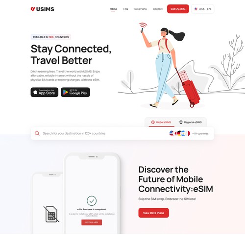 Website Design for a E-SIM Service Provider Company