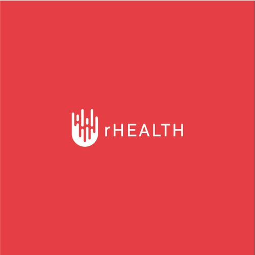 Create an iconic logo for rHEALTH, a biotechnology company.