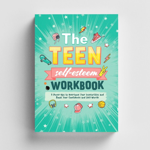 Book cover for a teen self esteem workbook