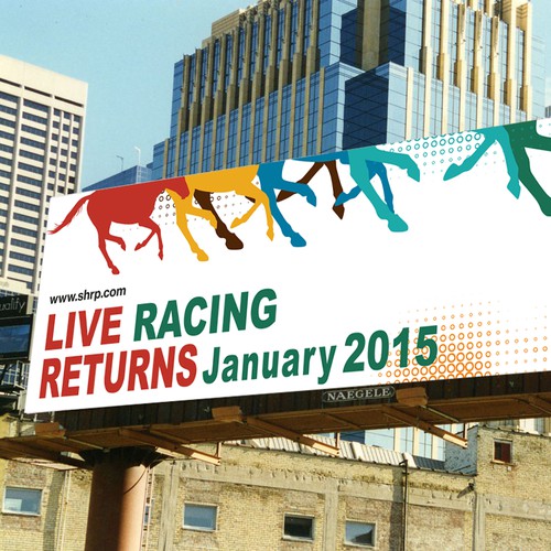 Create a new billboard look for Sam Houston Race Park and aim for the winner's circle.