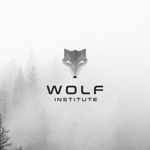 Polygon wolf logo design.