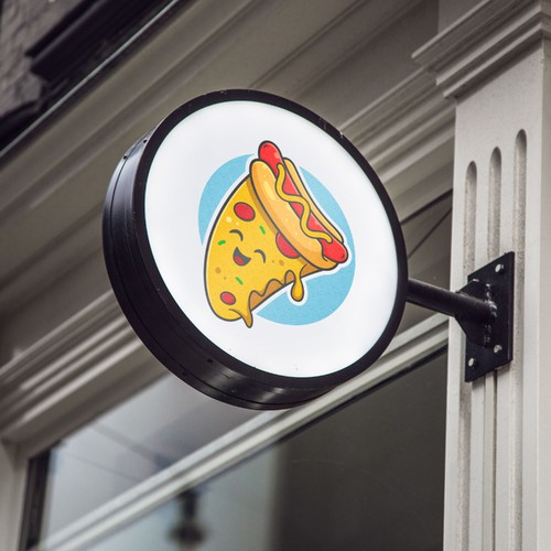 Hot Dog Pizza Logo