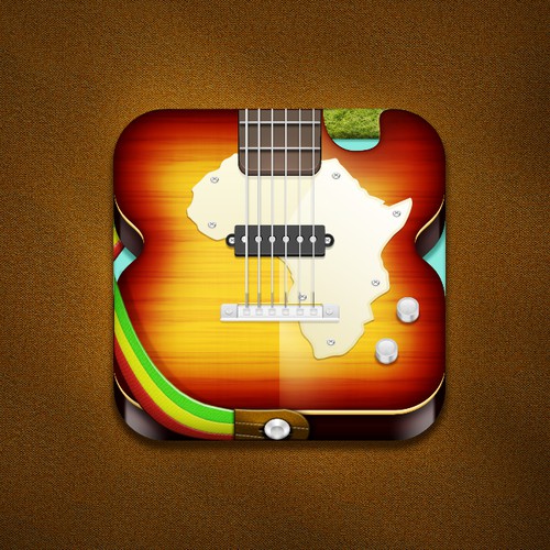 Icon design for app teaching African guitar styles 