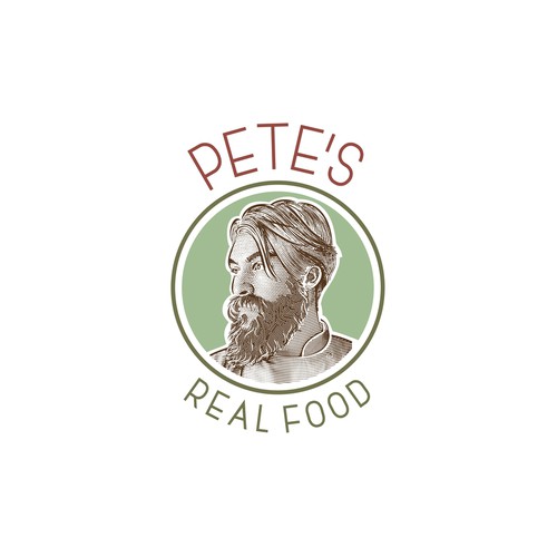 Hedcut logo concept for Pete's Real Food