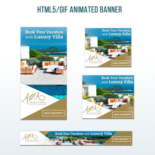 Flash Adsense Banners Design for Luxury Vacation Rental Agency