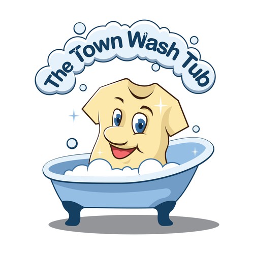 Mascot Logo for The Town Wash Tub