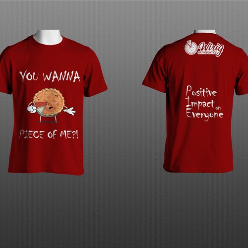 'You wanna peace of me?!' red T-shirt design.