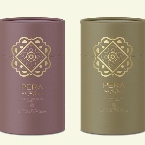 Luxury cosmetic packaging with traditional motifs