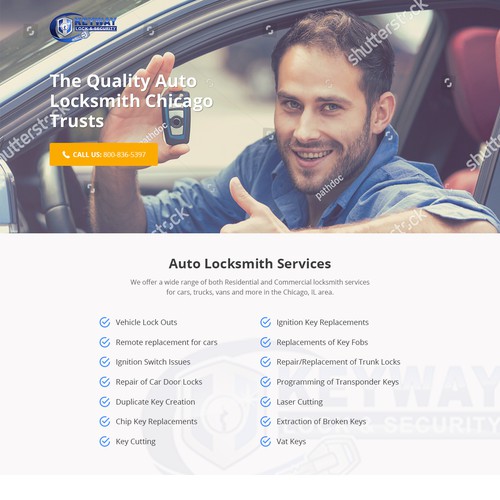 Keyway Auto Locksmith Landing Page PPC Campaign