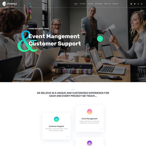 Events Company Landignpage