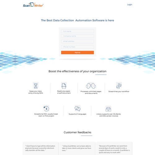 Landing page design concept 
