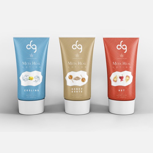 CBD lotion packaging label series