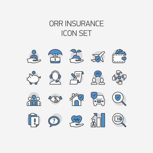 Orr insurance icon set