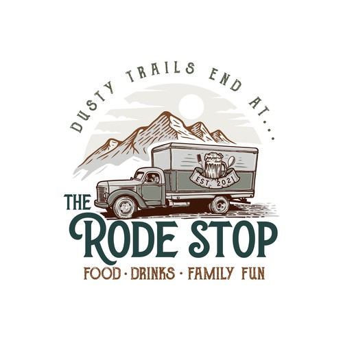 Vintage Truck Logo for food