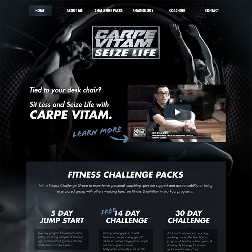 Carpe Vitam!  Torching Calories, Saving Lives. Create a website to get "the office-chair-bound" fit.