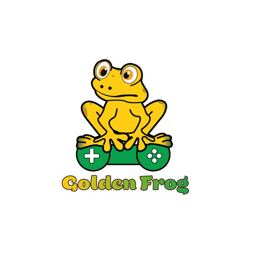 Playful Mascot Logo Design for Golden Frog Gaming