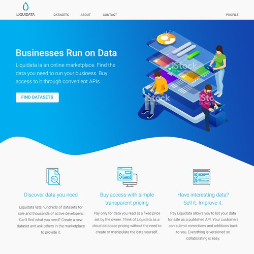 Liquidata landing page