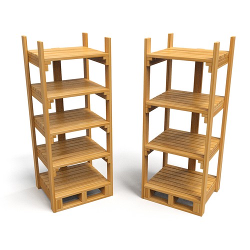 Wooden Display Rack mock-ups