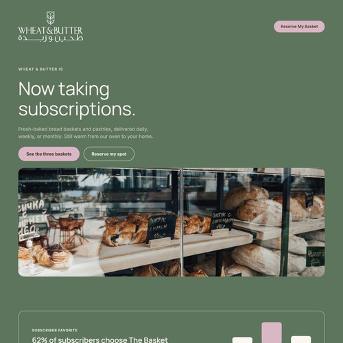 Wheat & Butter Bakery Landing Page