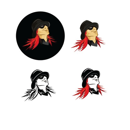 Red Headed Rebel Character Logo 