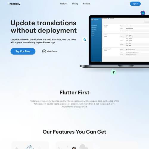 Redesign of an existing landing page for a SaaS