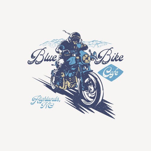 Blue Bike Cafe Racer