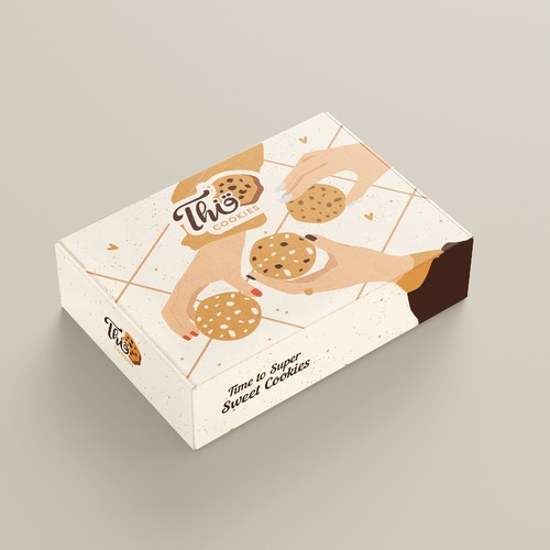 Simple yet beautiful design for delicious thick cookies mailer box