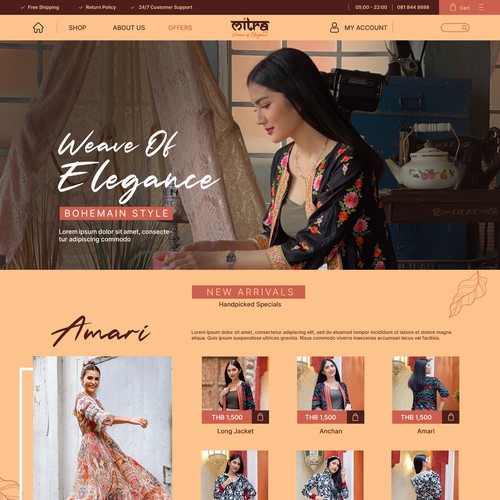Mitra Clothing home page