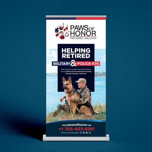 Paws Banners design for Military & Law Enforcement K9 Non-profit