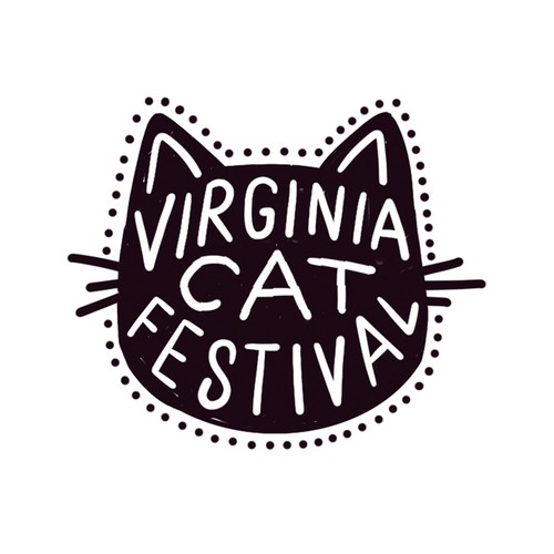 Playful cat festival logo