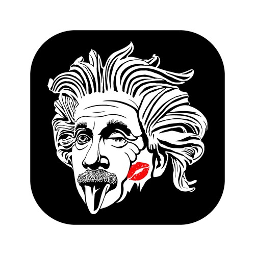 Albert Einstein Kissing Logo