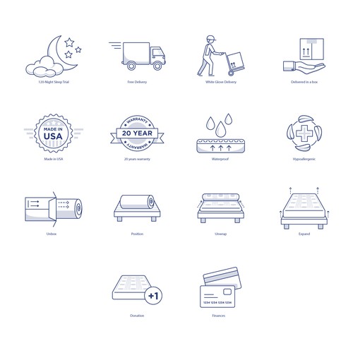 Icons for Mattress ecommerce store