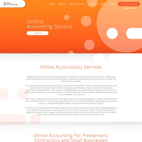 online accounting service homepage design