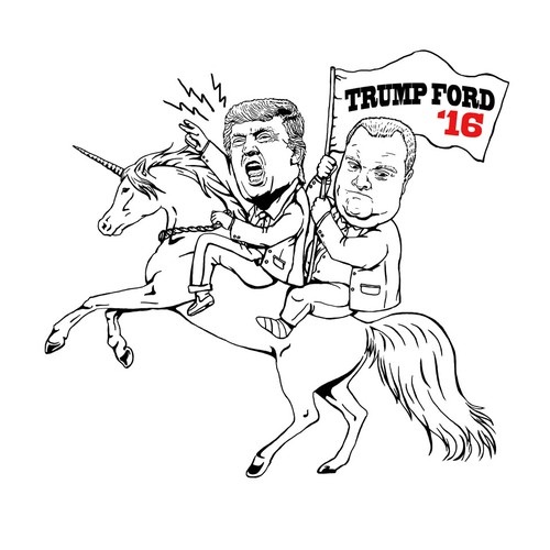 Donald Trump & Rob Ford Riding a Unicorn