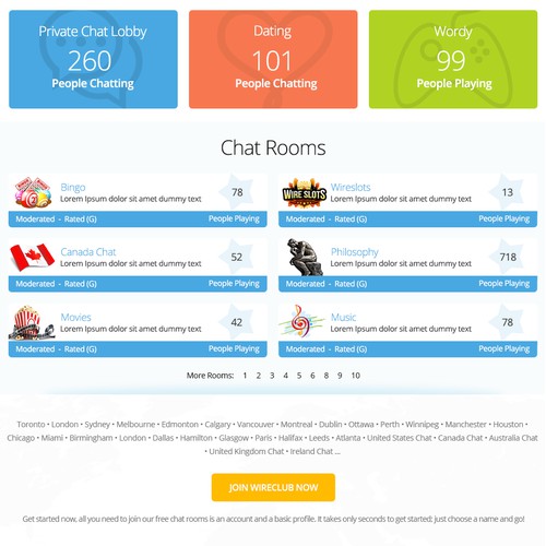 Create new Landing Pages for a Popular Social Networking Site