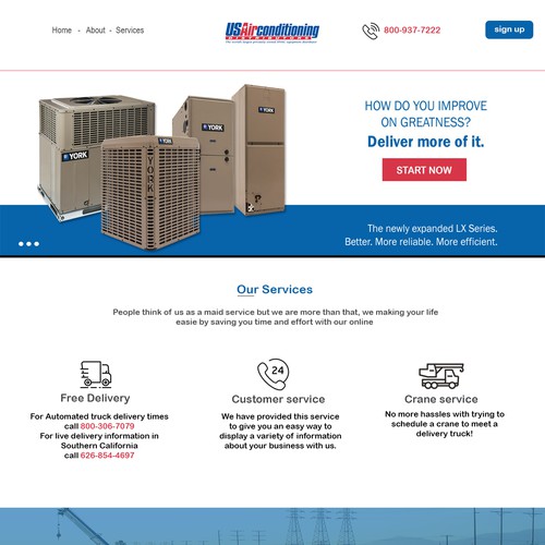 web page For HVAC distributor