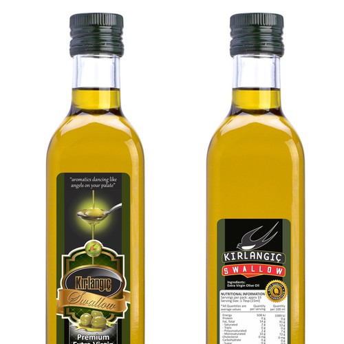 Create the next product label for SWALLOW Extra Virgin Olive Oil