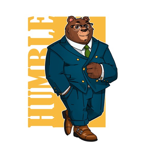 very stylish bear character