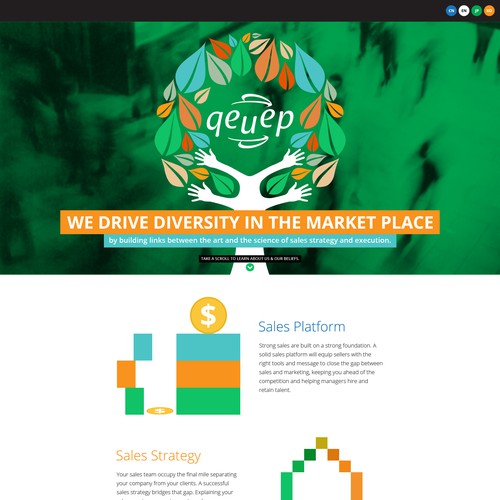 Help build wew flat and simple corporate site for qeuep