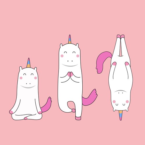 yoga unicorn illustration